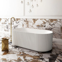 Cassa Design V-Groove Round 1700mm Freetsind Bath - Matte White