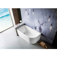 Naga Modica 1500mm Corner Freestanding Bath GLOSS WHITE - Left Hand