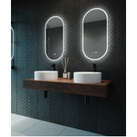 Remer Gatsby LED Mirror 900 x 450mm - Brushed Nickel Frame