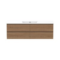 A.D.P Glacier Twin 1500mm All Drawer Single Bowl Wall Hung Vanity