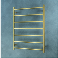 Radiant GLD-RTR01 Round 7 Rung Heated Towel Ladder - Brushed Gold