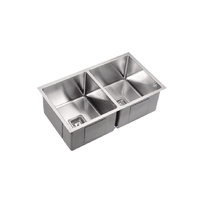Milano Double Bowl Square Kitchen Sink - Stainless Steel