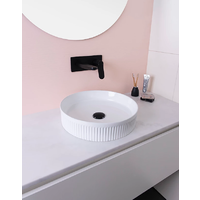A.D.P Round Fluted Counter Top Basin - Gloss White