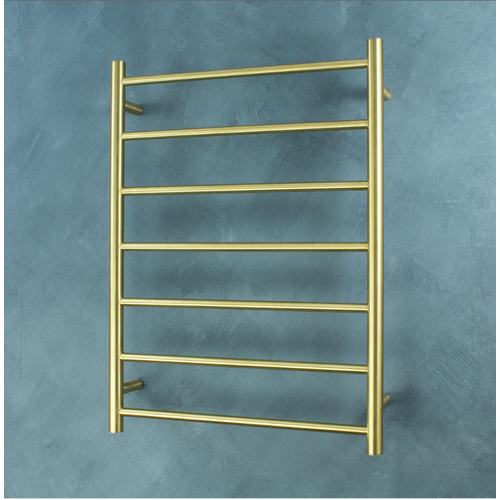 Radiant GLD-RTR01 Round 7 Rung Heated Towel Ladder - Brushed Gold