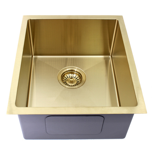 Modern National Handmade Single Bowl Sink 440 x 380mm - Light Gold