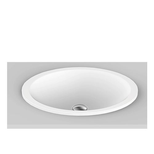 A.D.P Sincerity Semi-insert/Undermount Solid Surface Basin - White