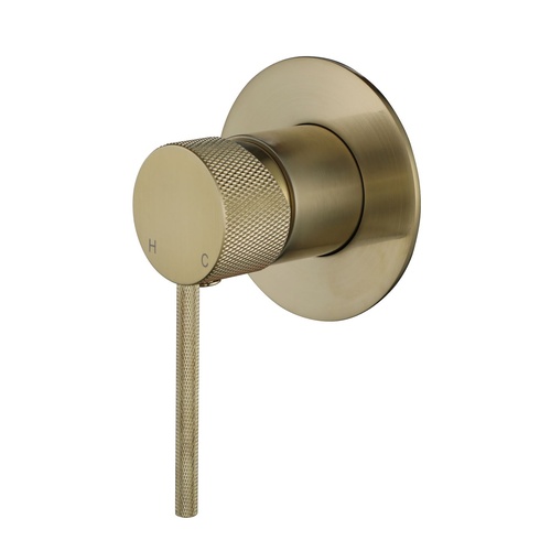 Modern National Knurled Wall Mixer - Brushed Bronze