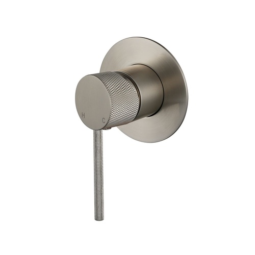 Modern National Knurled Wall Mixer - Brushed Nickel
